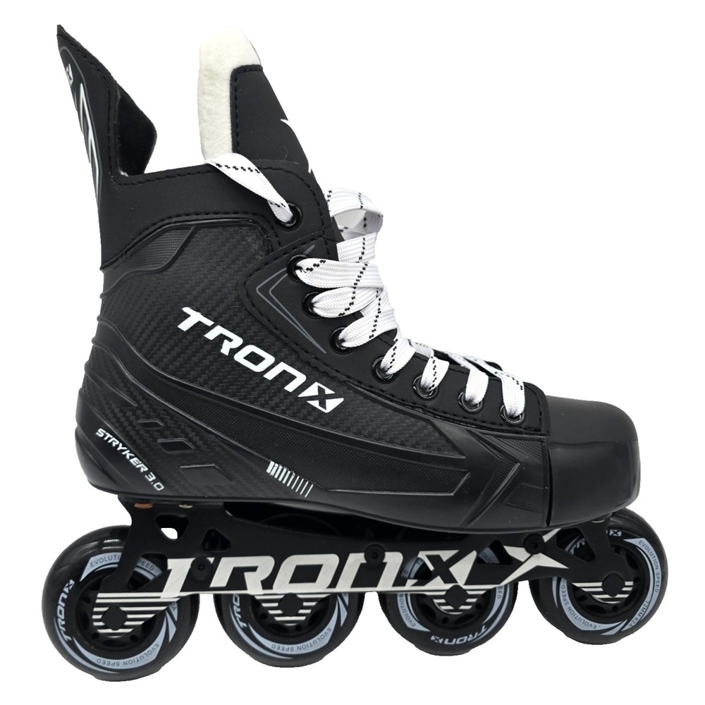 TronX Stryker 3.0 Inline Roller Hockey Skates Size 7 Black Hi-Lo ABEC-9 Outdoor